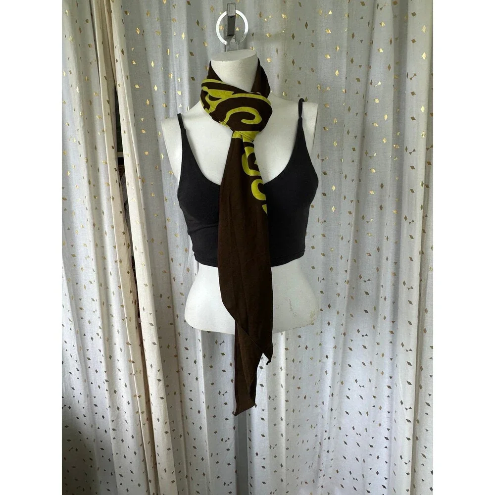 NWOT Unbranded Hawaiian Polynesian Indigenous Dye Geometric Abstract Scarf